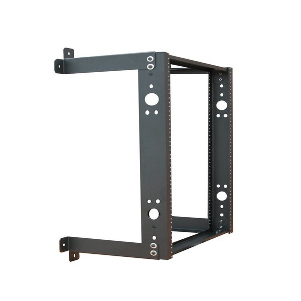 Quest Mfg Open Frame Wall Rack, 16U, 3' x 12"D, Black WR1928-16-02